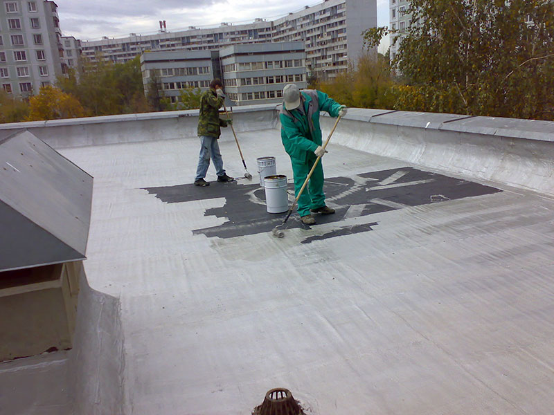 Ремонт рулонной кровли жидкой резиной Ультрасил
